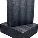 QISF 2PCS Cuttable Polyethylene Foam Block 12x10x3.5Inch Packing Sheet,9CM/3.5In Thick Padding Inserts Foam for DIY Crafts,Cases and Boxes Packing, Black