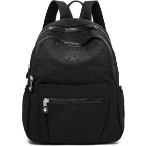 Mini Backpack Purse for Women,Small Nylon backpacks for Ladies Backpacks Women Anti Theft Travel Bag (Black)