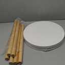 2-Pack Wood Plant Stands Indoor, 16.7" Tall Plant Stand Outdoor Mid-Century Plant Stool, Single Plant Table Modern Small Round Side/End Table for Living Room, Balcony, Office(White)