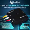 ClearClick AV to HDMI Converter 3.0 (Third Generation) - 1080P RCA or S-Video to HDMI Upscaler - with Remote Control for Image Adjustment - VHS, VCR, Camcorder, DVD, TV, Gaming Systems, PAL, NTSC