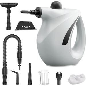 1200W Handheld Steam Cleaner, Portable Steamer for Cleaning with Detergent Container and Safety Lock, Pressurized Hand Held Steamer for Home, Kitchen, Bathroom, Car, Windows and Floors (gray)