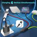 Travel Essentials 4-in-2 Multi Charging Cable with iWatch Charger, 2Pack 5FT Nylon Charging Cords, USB C/USB A Phone Charger Cord for iPhone 17-5, iPad, Galaxy S25-S21, Cruise/Car/Home Use