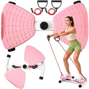 Waist Twister Machine Exercise, Ab Twister Board with 300 Lbs Weight Capacity, Adjustable Noiseless Twist Board for Exercise, Home Abs Exercise Equipment for Women/Men