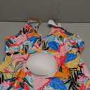 Yonique Women Plus Size Tankini Top Only Tummy Control Bathing Suit Top V Neck Swim Top No Bottom Colorful Floral 20W