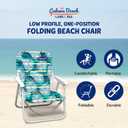 Cabana Beach Folding Beach Chair, 1 Position Lightweight and Portable Foldable Outdoor Camping Accessories with Carry Strap, Palm Multi Stripe
