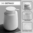 Soap Dispenser Ceramic with Easy-to-Press Pump Hand Lotion Liquid Dispenser for Shampoo Bathroom Kitchen 12 oz White