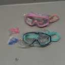 Freela Goggles for Kids Toddler 3-15, Anti Fog No Leak Clear Swim Goggles for Boys Girls Pool Beach Swimming (1.cyan & Pink)