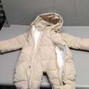 Baby Girl Boy Snowsuit Cute Down Jacket Hooded Romper Light Puffer Padded Jumpsuit Infant Winter Outwear (18-24 Months, Beige)