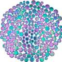 1.1 lbs Iridescent Ceramic Round Mosaic Tiles, 4 Sizes, Multi-Color Glossy Circles for DIY Craft, Backsplash, Home Decor, and Art Projects (Royal Blue)