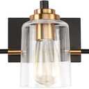 SOLFART Bathroom Light Fixtures 3-Light Vintage Bathroom Vanity Light Over Mirror Wall Sconces in Black Brass Vanity Lights for Bath(Brass)