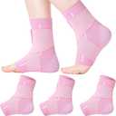 Tarpop 1 Pair Ankle Brace for Kids Compression Ankle Sleeves Adjustable Foot Support Brace Elastic Guard for Children Boys Girls Sports Running Jogging Dance Fitness Gymnastics(Light Pink,Small)