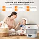 Portable Foldable Washing Machine, Mini Washer for Deep Cleaning, Ideal for Underwear Baby Clothes, Compact for Apartment Dorm Hotel 20L Grayish White