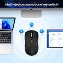 Wireless Bluetooth Mouse, 3-Device Multi-Mode (USB + 2 Bluetooth), 4-Way Metal Scroll Wheel, Adjustable DPI, Silent Click, Long Battery Life, Ergonomic Mouse for Laptop, PC, Mac, iPad (Black, 9)