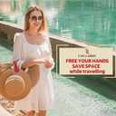 Magnetic Hat Clip for Travel on Bag | Fashionable Travel Accessories For Women | Leather Hat Holder With Strong Magnet For Handbags, Purses, Backpacks, Luggage, And Totes (Black)