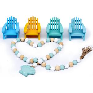 Beach Decor Mini Beach Chair Set of 4 w Wood Beads Garland, Cute Beachy Room Decor Aesthetic, Coastal Decor for Home, Cute Ocean Beach Theme Decorations, Sea House Decor for Bedroom, Living Room Beach Decor Mini Beach Chair Set of 4 w Wood Beads Garland, Cute Beachy Room Decor Aesthetic, Coastal Decor for Home, Cute Ocean Beach Theme Decorations, Sea House Decor for Bedroom, Living Room