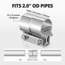 EVIL ENERGY 2'' Exhaust Clamp,Lap Joint Band Clamp Stainless Steel for Pipes,Mufflers,Catalytic Converters (1PCS, 2.0 inch)