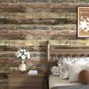 FunStick 24"x200" Brown Reclaimed Wood Contact Paper for Countertops Waterproof Wood Wallpaper Peel and Stick Wood Grain Countertop Contact Paper Self Adhesive Wood Wall Paper Vinyl Wrap for Cabinets Gray and White