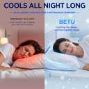 BETU Enhanced Cooling Pillow Queen Size, Shredded Memory Foam Cool Pillow for Hot Sleepers, Two Sided Cool Adjustable Firm Soft Support Bed Pillows Perfect for Side, Back, Stomach Sleepers, White