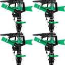 1/2 Inch Plastic Impact Sprinklers Heads Adjustable 0-360 Degree Pulsating Oscillating Watering Sprinkler Head for Garden Law Grass Yard Irrigation Supplies (4 Pieces)