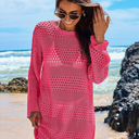 ANRABESS Women Swimsuit Crochet Swim Cover Up 2025 Summer Bathing Suit Swimwear Mesh Knit Beach Dress Vacation Outfits Medium