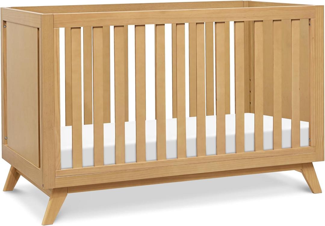 Davinci Otto 3-in-1 Convertible Baby Crib - GREENGUARD Gold Certified Wooden Convertible Crib to Toddler Bed & Daybed - Baby Bed with 4 Adjustable Mattress Heights & Easy to Assemble - Honey, 54"L x 29"W x 35"H