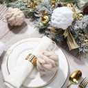 Soulchen 6 Pcs Farmhouse Rustic Crochet Christmas Ball 3.5 Inch Neutral Christmas Ornaments Handmade Chunky Knitted Cozy Xmas Tree Decor Ball Neutral Hanging Decoration for Xmas Tree(Coffee)