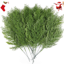 Hananona 40 Pcs Artificial Cedar Picks Faux Cedar Branches Fake Cypress Stems Plastic Pine Greenery Christmas Picks and Sprays DIY Accessories for Crafts Wreath Holiday Home Decor (40, Green)