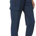 Women's Joggers with Pockets Lightweight - Water Resistant Cargo Athletic Pants for Hiking Running Camping Travel (Navy Blue), S