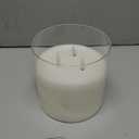 NICEME Extra Large 3 Wick Battery Operated Candle, 6"x6" Big Clear Glass Flameless Candles with Remote, Real Wax Flickering Led Pillar Fake Giant Candle for Wedding Party Holiday Home Decor, White