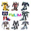 8 Pcs Mini Car Robot Toys, 3.5-inch Small Hero Action Figures, Birthday Favors Toys for Kids Age 5 and up.