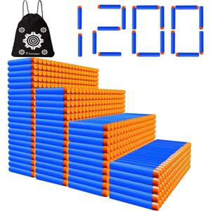 POKONBOY 1200 Pack Refill Darts Compatible with Nerf Guns, Refill Bullet Darts Foam Darts Compatible with Nerf Guns N-Strike Elite Series Blaster Toy Guns Kids (Blue)