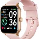 Smart Watch for Women,Fitness Watch(Answer/Make Call),Alexa Built-in, [24H Heart Rate Sleep Blood Oxygen Monitor],5ATM Waterproof,100 Sports Modes Step Calorie Watches for iOS&Android Phones (Gold Rose)