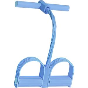 Multifunction Tension Rope - 6-Tube Elastic Pedal Resistance Band with Handle for Abdomen/Waist/Arm/Leg Stretching Slimming Training (BLUE)