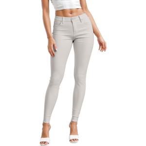 Hybrid & Company Womens Hyper Ultra Stretch Comfy Skinny Leg Work Casual Pants (Large, Light Grey)