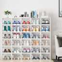 Shoe Storage, 12 Pack X-Large Shoe Organizer for Closet, Shoe Boxes Clear Plastic Stackable Shoe Storage Boxes for Size 13