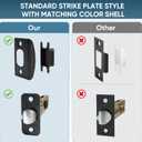 TICONN Traditional Wave Style Reversible Door Lever, Door Handle for Interior Doors and Closet (Matte Black, Keyed Entry - Keyed Alike, 1-Pack)