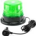 Green LED Beacon Lights 12-24V Warning Safety Flashing Emergency Roadside Strobe Mini Light Bar with Magnetic Base for Snow Plow Truck Construction Vehicles Forklift Tractor Golf Carts 1-Pcs