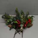 10 Pack Christmas Tree Picks with Gold Slive Ornaments,12-15Inch Red Derry Stems with Pinecone for Floral Arrangements DIY Crafts