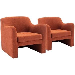 COLAMY Upholstered Accent Chair for Living Room  Modern Accent Armchair with Back, Comfy Single Sofa Arm Chair for Bedroom/Office/Reception Area/Reading Spaces, Red