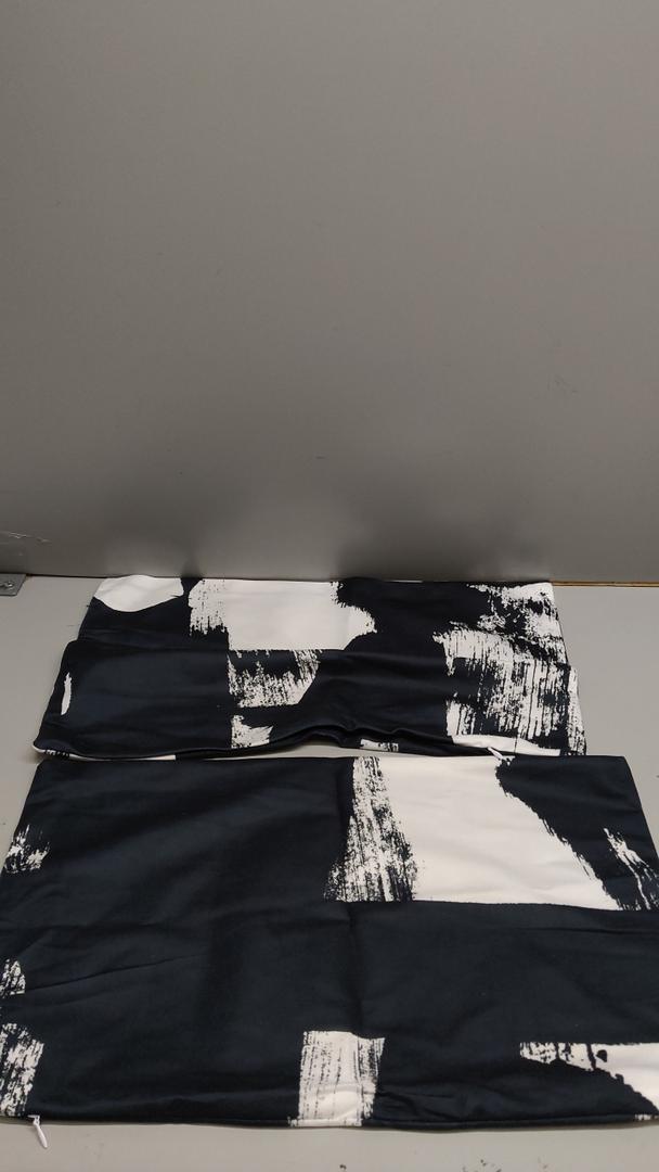 Vineland Throw Pillow Covers Set Black and White Abstract Farmhouse Cushion Case 20 x 12 Inch, Double-Sided Printing, Square Decorative Pillowcase for Home Car Sofa Decor