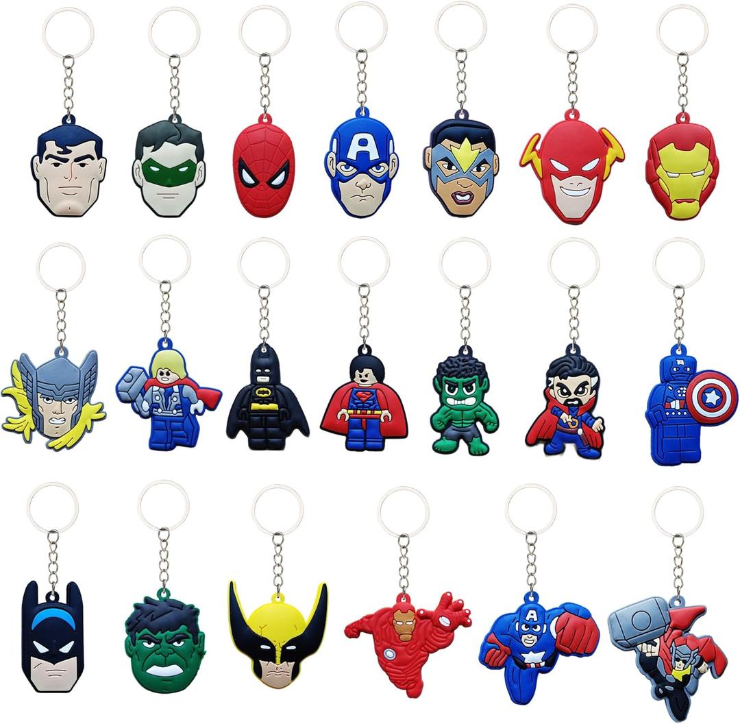 20 Children's Party Favors key chains,, fillers, Christmas gifts, holiday accessories, suitable for children's birthday school carnival rewards, classroom Easter Gifts Valentine's Day