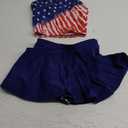 Girls Tankini Swimsuit Mermaid Bathing Suits Criss-Cross Strap Adjustable Summer Beach Two Piece Swimwear Size 4-12 (5-6 Years, American Flag 1)