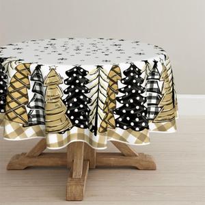 Horaldaily Christmas Tablecloth 6060 Inch Round, Christmas Trees Buffalo Plaid Beige Washable Table Cover for Party Picnic Dinner Decor Horaldaily Christmas Tablecloth 6060 Inch Round, Christmas Trees Buffalo Plaid Beige Washable Table Cover for Party Picnic Dinner Decor