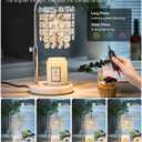 Candle Warmer Lamp with Timer Dimmer Adjustable Height Candle Warmer with Marble Base for Jar Candles, Crystal Candle Lamp with 3 Bulbs for New Home Decor, Women Mom Christmas Birthday Gifts, Silver