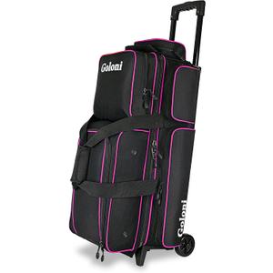 Goloni 3 Ball Bowling Bags with Wheels - Rolling Bowling Bag for 3 Balls & Accessories - Retractable Handle Extends to 38
