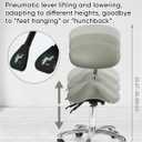 Saddle Barber Stool with Lumbar Support,Pneumatic Adjustable Height Rolling Salon Chair,Heavy Duty PU Leather Swivel Work Seat for Hair Salon Barber Shop Tattoo Studio Office,520 lbs Capacity, With Back