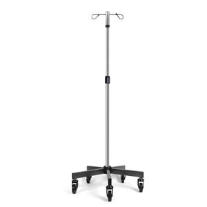 IV Poles with Wheels IV Stands 2 Hooks 5 Legs Rolling Base with Heavy Duty Stainless Steel, Adjustable Height (2 Hooks 5 wheels)