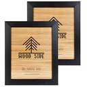 Rustic Wooden Picture Frame 12x10 - Black - Set of 2-100% Natural Eco Solid Wood with High Definition Real Glass for Wall Mount and Desktop Photo Frame
