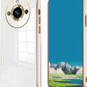 Compatible with Realme 11 Pro Plus Case Silicone Pink, Plating for Realme 11 Pro Plus Phone Case Shockproof Thin and Soft Cover (White)