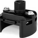 Universal Adjustable Oil Filter Wrench 2-3/8 to 3-1/8 Inch (60-80mm) Cap Style Tool, 1/2" Drive Removal Tool with Non-Slip Serrated Jaws  Fits Small to Medium Spin-on Filters, UTVs, JetSkis